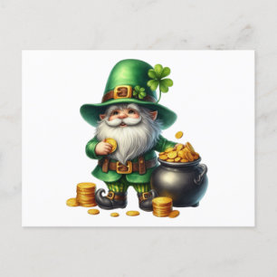 Cartão Postal Rua De Aquarela Patrick Leprechaun Pote De Dourado