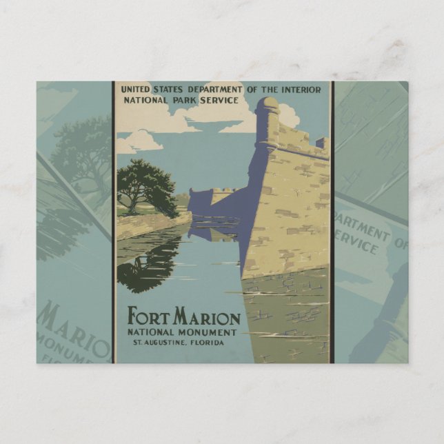 Cartão Postal Rua de Augustine Florida, Espanha Fort Poster (Frente)