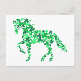 Cartão Postal Rua de Cavalo de Shamrock de Véu Verde. Dia dos Pa