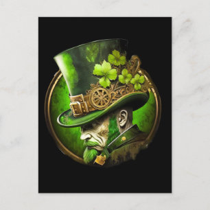 Cartão Postal Rua de chapéu Mecânico Steampunk. Homem do Dia de