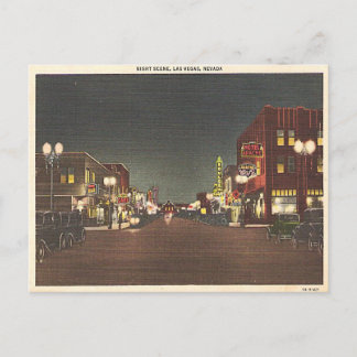 Cartão Postal rua de Las Vegas Fremont, de 1940.