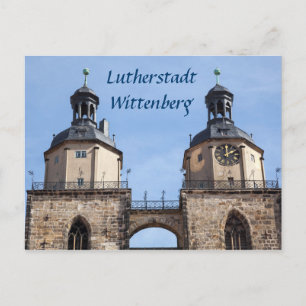 Cartão Postal Rua de Lutherstadt Wittenberg Foto da Igreja de Ma
