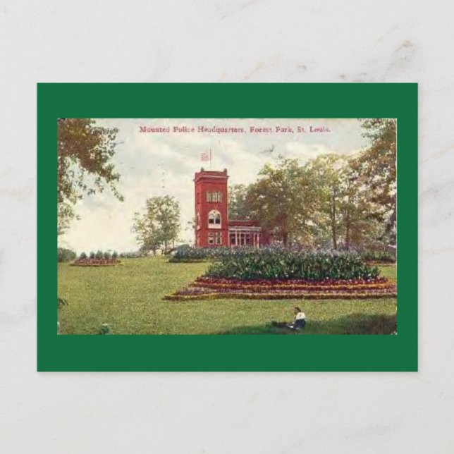 Cartão Postal RUA de MO. Louis Montou Polícia Missouri (Frente)