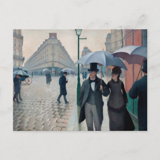 Cartão Postal Rua de Paris em Dia Chuvoso de Gustave Caillebotte