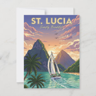 Cartão Postal Rua de vela na viagem. Lucia Caribe