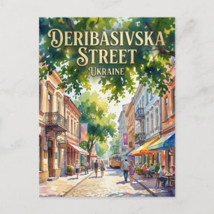 Cartão Postal Rua Deribasivska, Odessa, Ucrânia Ucrânia