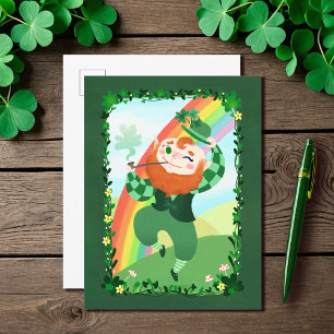 Cartão Postal Rua, dia de Patrick, Leprechaun