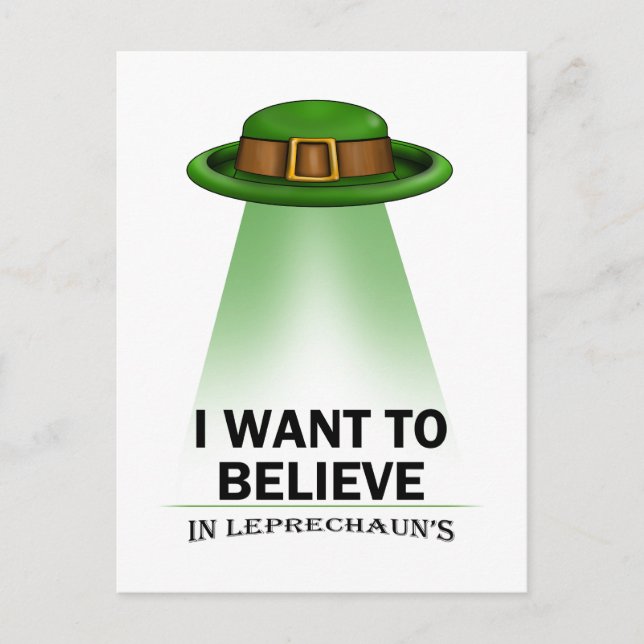 Cartão Postal rua, dia de Patrick, quero acreditar (Frente)