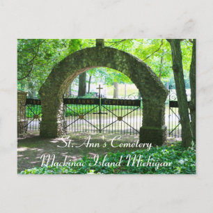 Cartão Postal Rua do Cemitério de Ann, Ilha Mackinac, Michigan