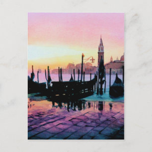 Cartão Postal "Rua do Sol" Gondola Watercolor