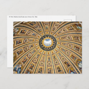 Cartão Postal Rua. Domo Basilica de Peter - Vaticano, Roma, Itál