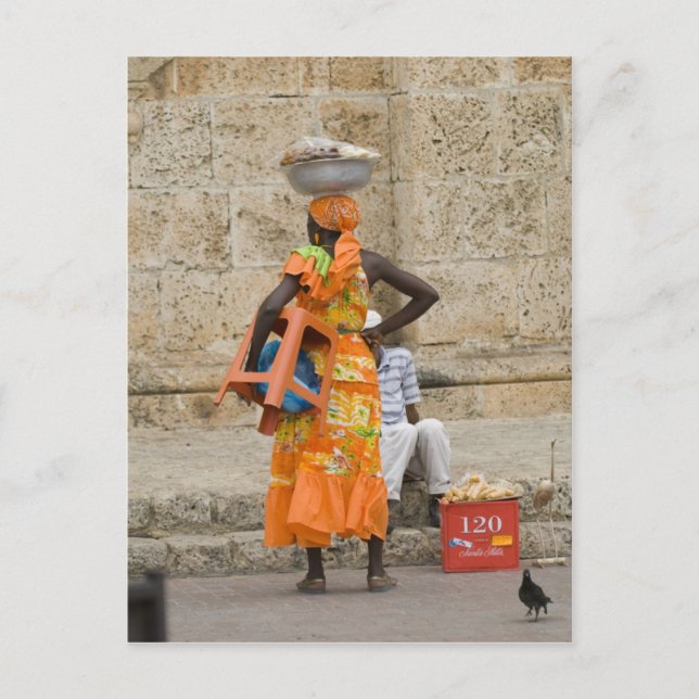 Cartão Postal Rua em Cartagena, Colômbia (Frente)