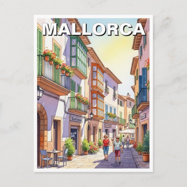 Cartão Postal Rua em Mallorca Espanha (Frente)