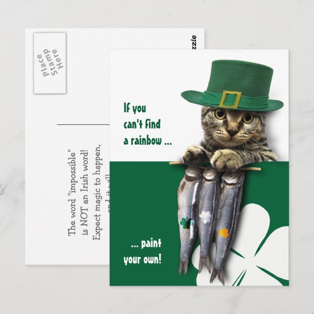 Cartão Postal Rua Engraçado de Kitten. Personalizado no Dia de P (Frente/Verso)