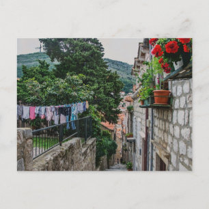 Cartão Postal Rua estreita de pedra em Dubrovnik