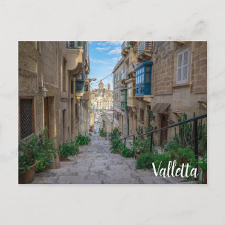 Cartão Postal Rua estreita de pedra em Malta