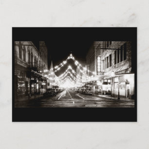 Cartão Postal Rua Fort de Honolulu, de 1942, à noite
