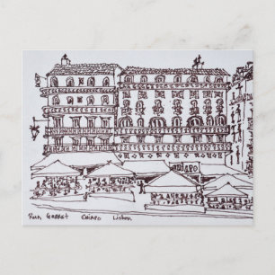 Cartão Postal rua Garrett, Chiado Lisboa, Portugal
