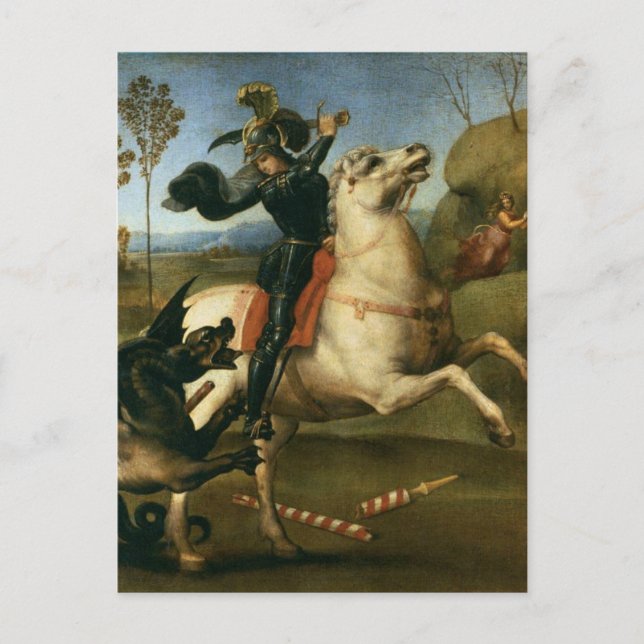 Cartão Postal Rua George combatendo o dragão (Frente)