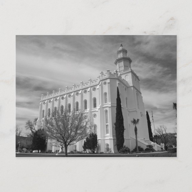 Cartão Postal Rua George Utah Mormon Temple (Frente)