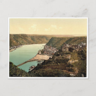 Cartão Postal Rua. Goar, Reno, Alemanha raro Fotochrom