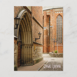 Cartão Postal Rua histórica no Velho Riga, Letônia