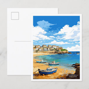 Cartão Postal Rua Ives Cornwall Inglaterra
