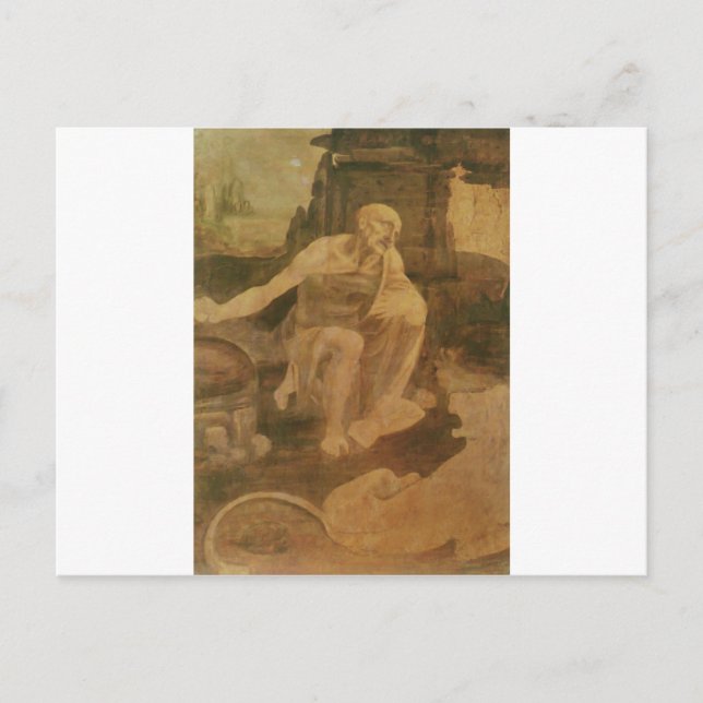 Cartão Postal Rua. Jerome na Natureza de Leonardo Da Vinci (Frente)