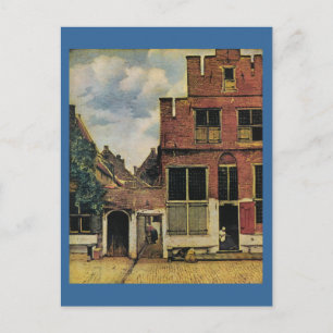Cartão Postal Rua Johannes Vermeer, em Delft (cerca de 1660)