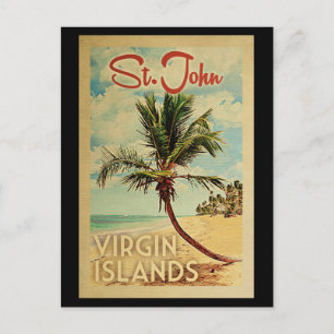 Cartão Postal Rua John Palm Tree Viagens vintage