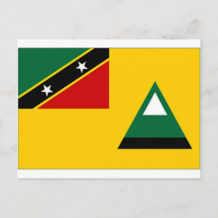 Cartão Postal Rua Kitts Nevis Bandeira Local