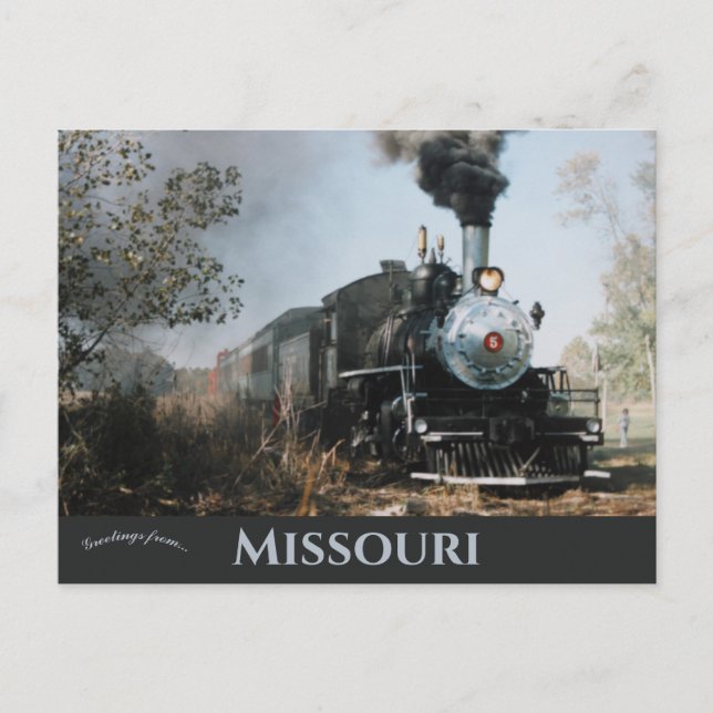Cartão Postal Rua Louis Iron Mountain & Southern Rail Missouri (Frente)