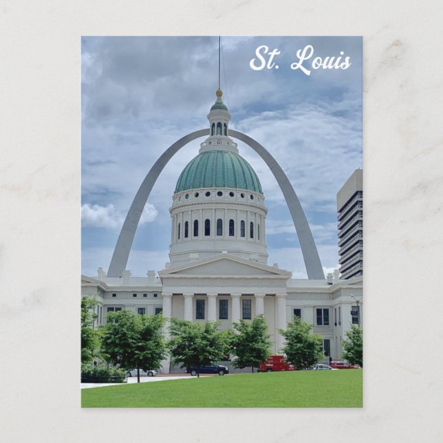 Cartão Postal Rua Louis Missouri Gateway Arch Courthouse Viagem (Frente)