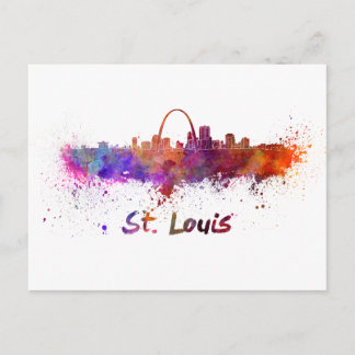 Cartão Postal Rua Louis skyline em aquarela