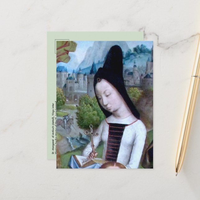 Cartão Postal Rua. Margaret de Antioch (pormenor; M 070) (Frente/Verso In Situ)