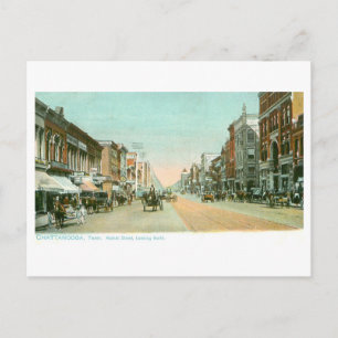 Cartão Postal Rua Market Street antiga, Chattanooga, Tennessee