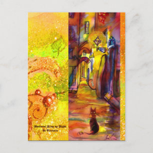 CARTÃO POSTAL RUA MEDIEVAL À NOITE EM FLORENÇA