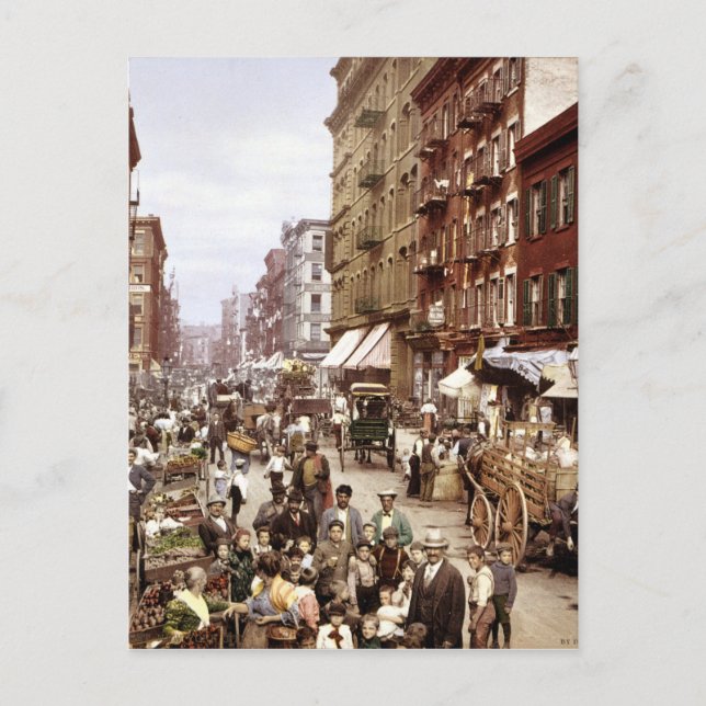 Cartão Postal Rua Mulberry NYC ca.1900 (Frente)