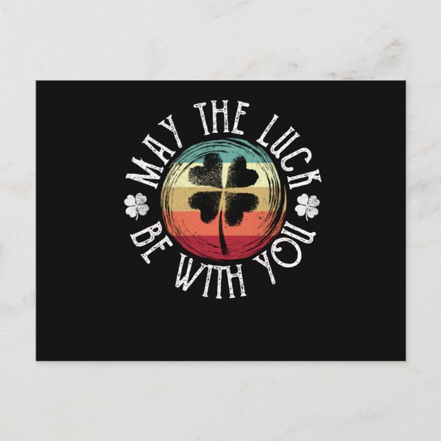 Cartão Postal Rua. O Shamrock irlandês do dia de Patrick pode se (Frente)