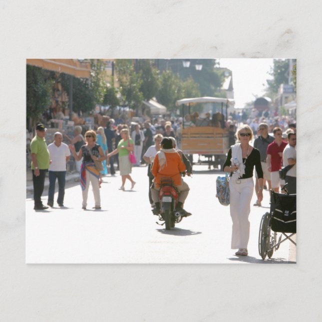 Cartão Postal Rua ocupada na Grécia de Katakolon (Frente)
