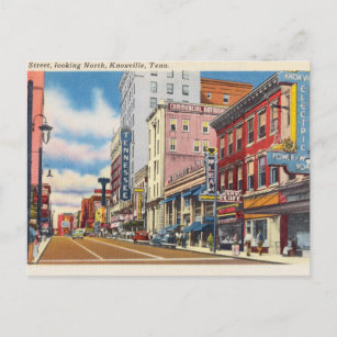 Cartão Postal Rua, Olhando para Norte, Knoxville, Tennessee