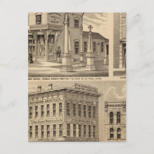 Cartão Postal Rua. Paul, Minneapolis, mapa litográfico de Minnes