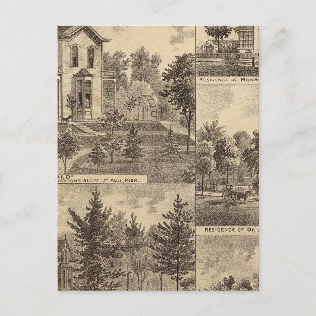 Cartão Postal Rua. Paul, Minnesota Lithograph (Frente)