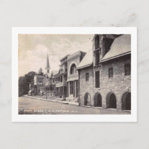 Cartão Postal Rua principal, Blairstown, New Jersey Vintage.