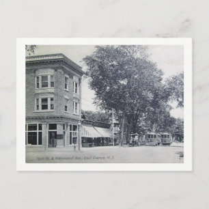 Cartão Postal Rua principal, East Orange, NJ Vintage