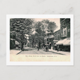 Cartão Postal Rua principal, Hackensack NJ Vintage.