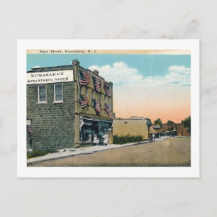 Cartão Postal Rua principal, Keansburg, New Jersey Vintage.