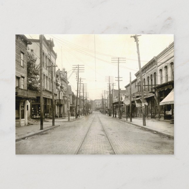 Cartão Postal Rua principal, Nanticoca Pa. 1906 (Frente)