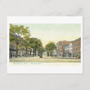 Cartão Postal Rua Principal Vintage, Greenfield, Massachusetts