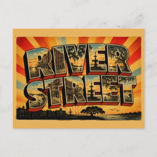 Cartão Postal Rua River Savannah Geórgia
